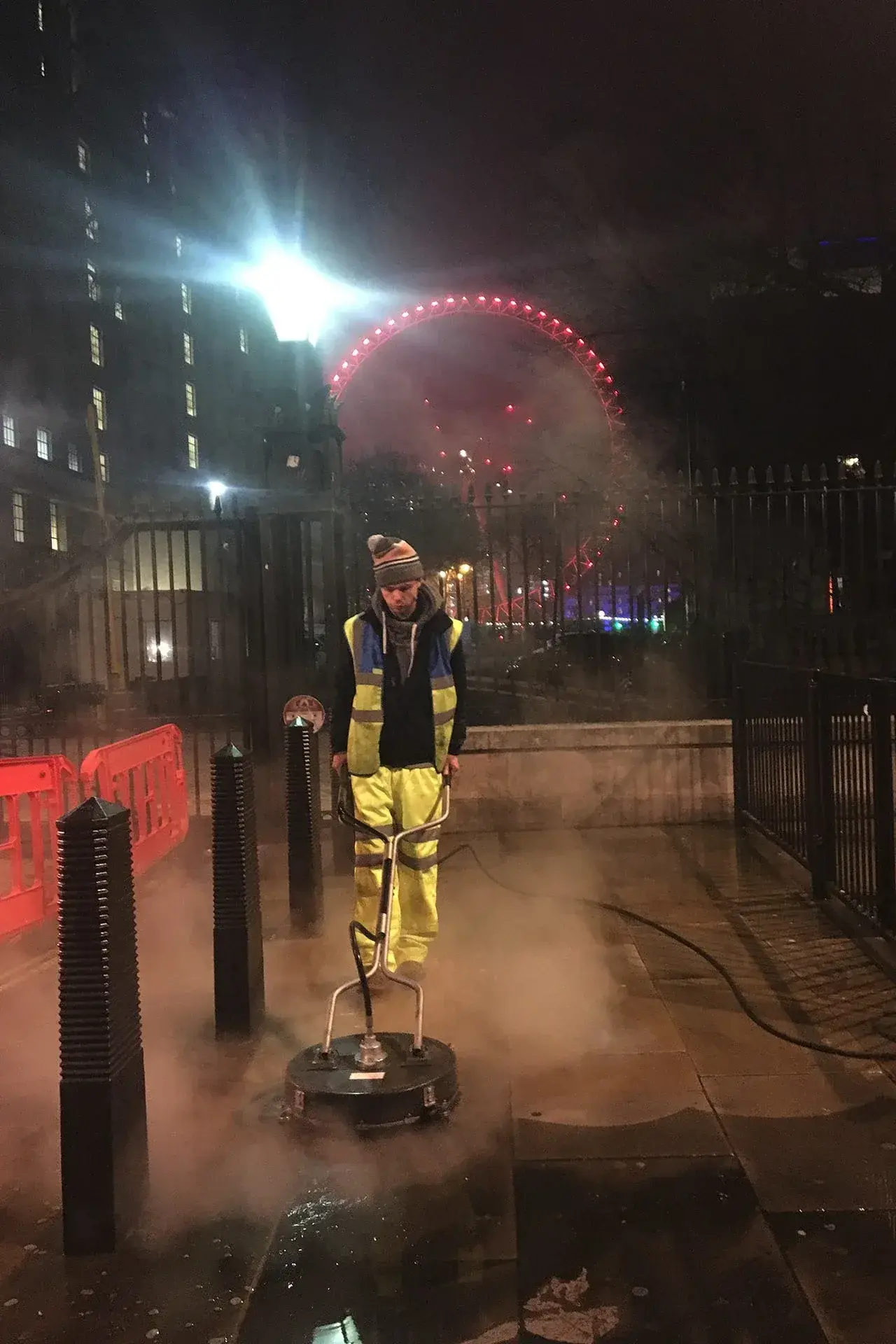 Pressure washing brickwork and hard surfaces