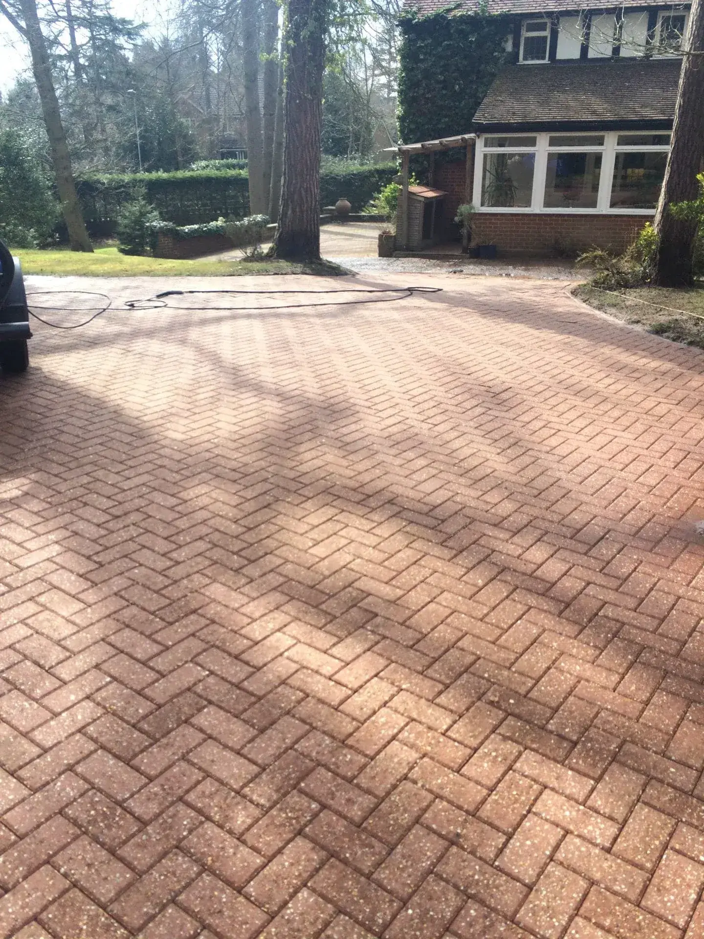 Patio cleaning before and after results