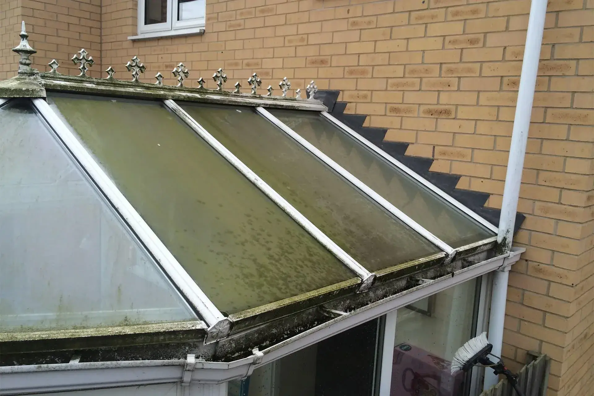 Conservatory glass and frame cleaning