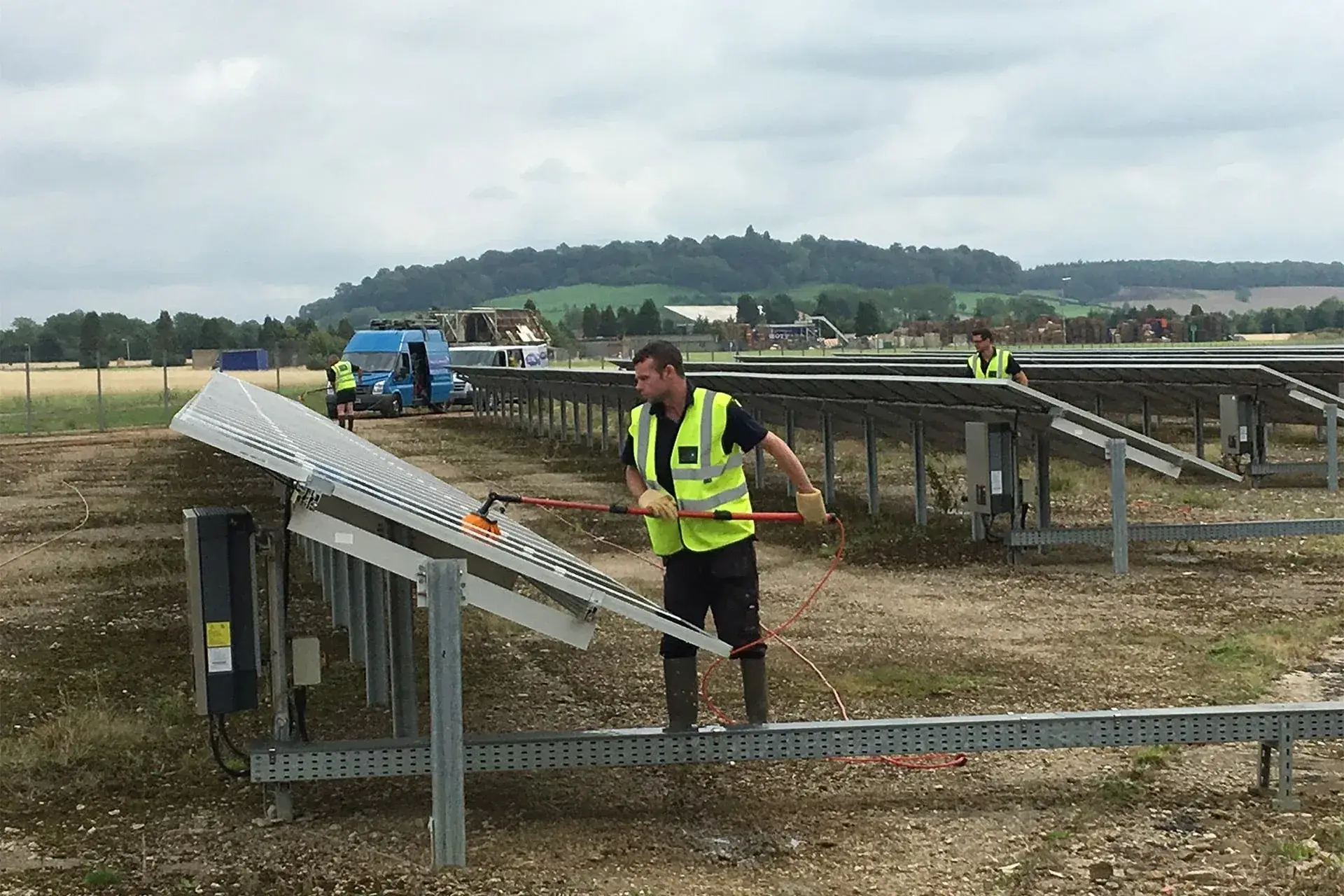 Solar panel cleaning