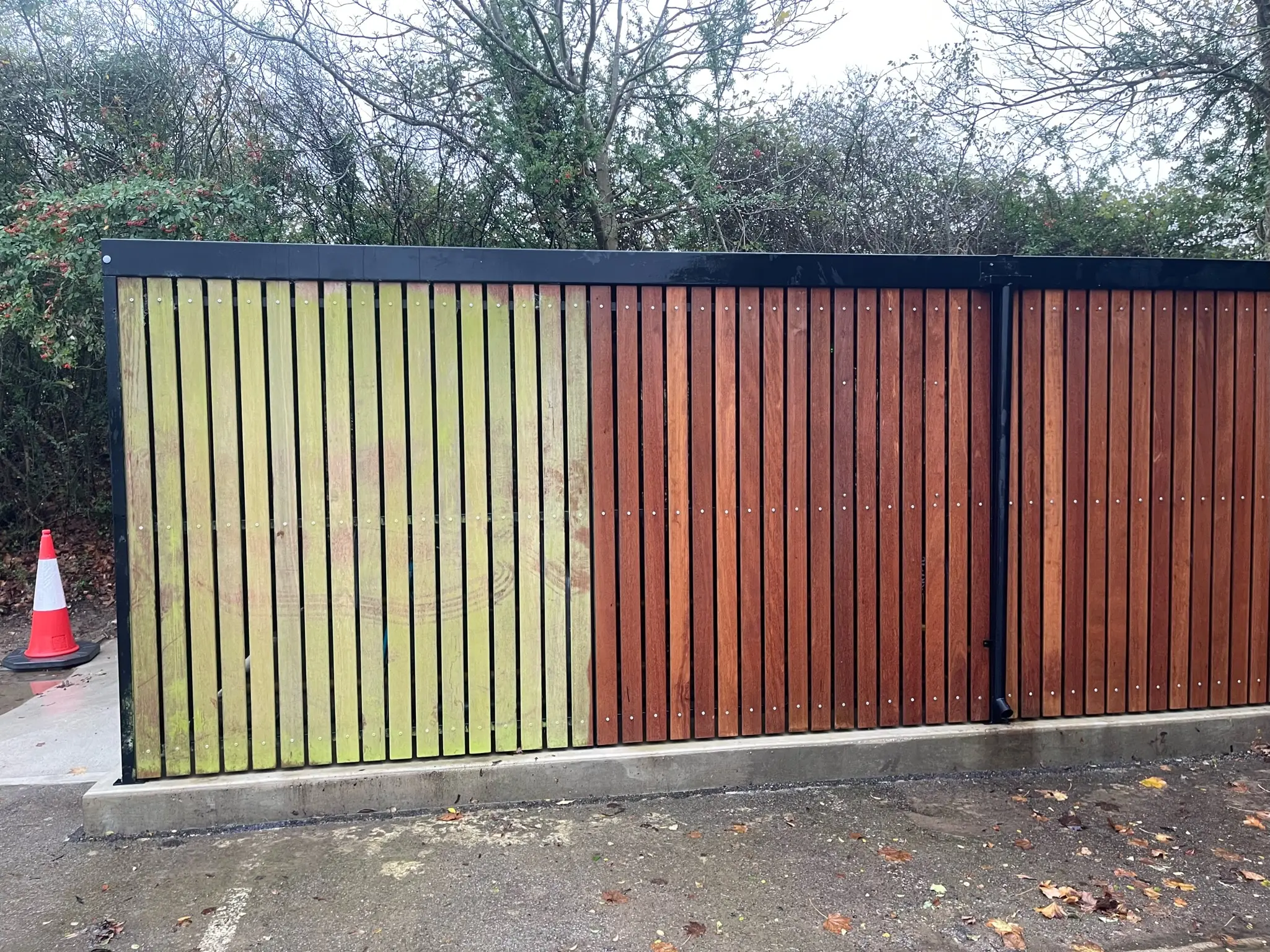 Before and after soft wash cleaning