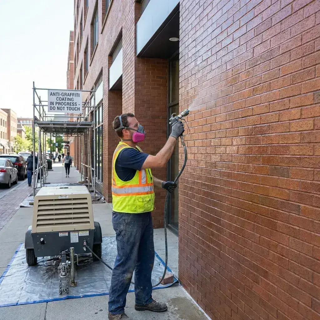 Anti-graffiti protective coating application